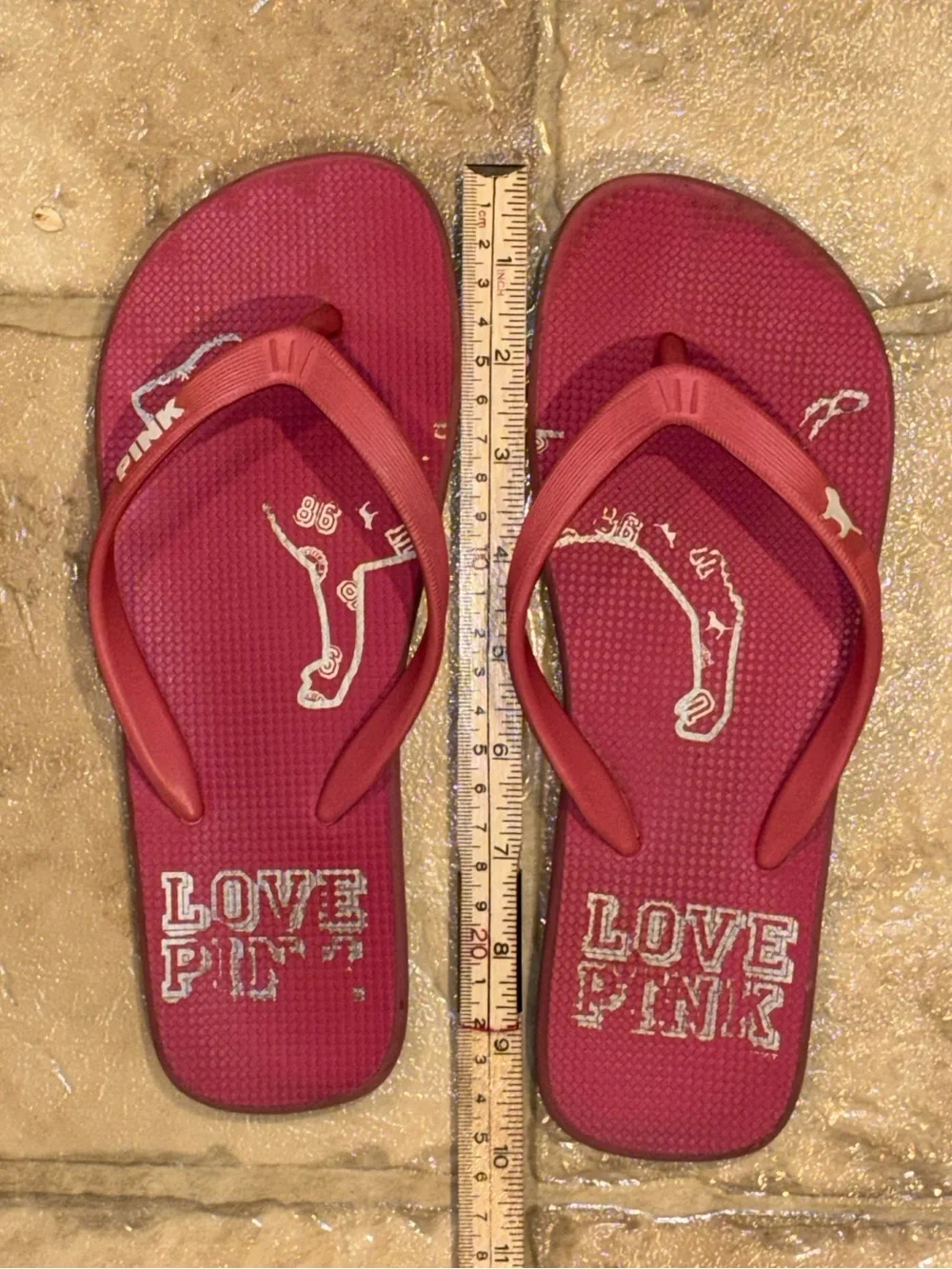 Victoria’s Secret PINK Flip Flops Love Pink